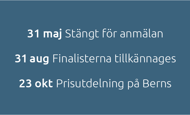 Anmälningsperioden är slut – nu startar juryarbetet PuffplattaRewDatum
